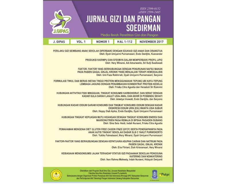 jurnal gizi dan pangan soedirman Ilmu Gizi Unsoed